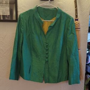 Vibrant  Vintage Blue Green Women's Blazer